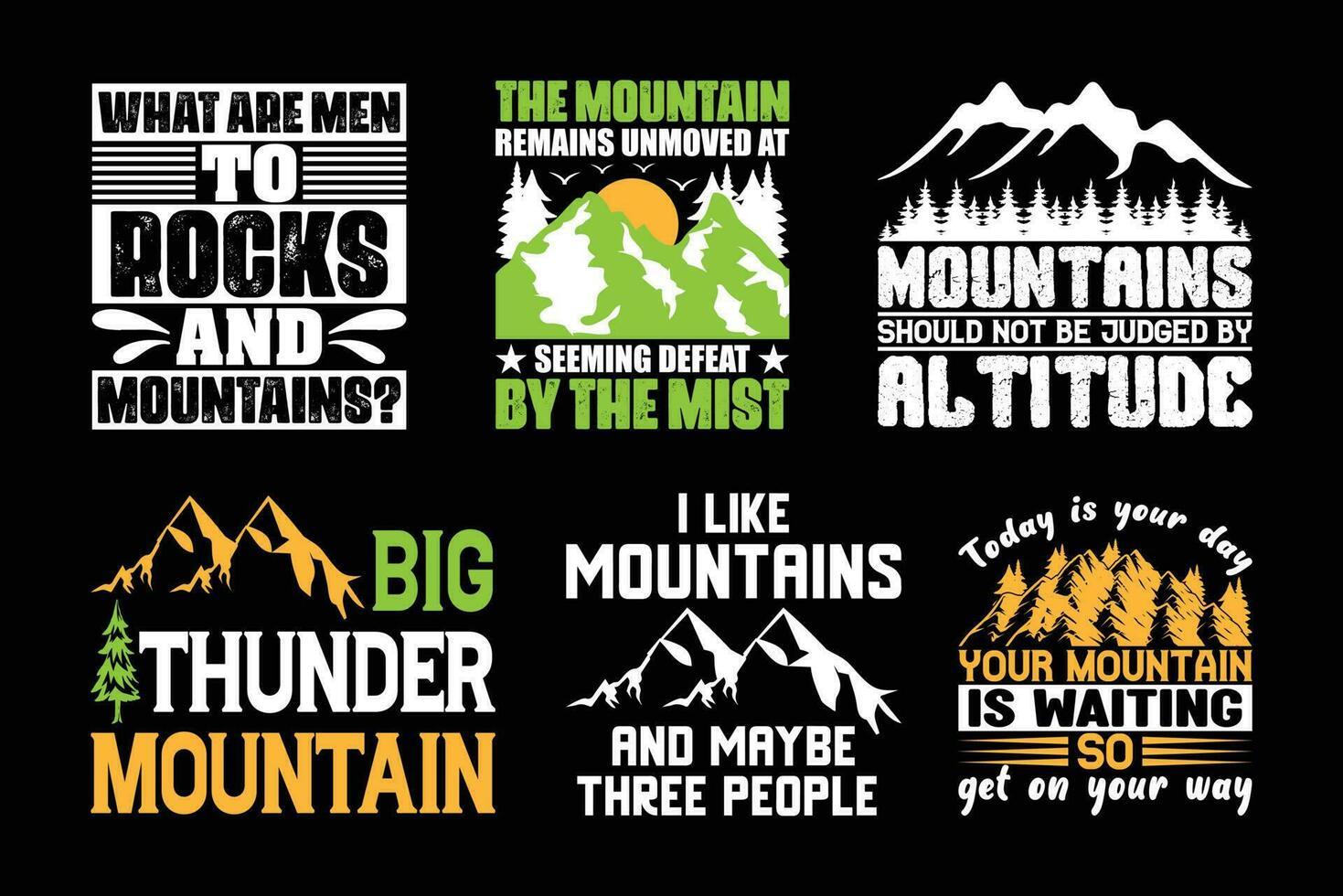 Berg t Hemd Design bündeln, Zitate Über reisen, Abenteuer t Shirt, wandern, Camping Typografie t Hemd Design Sammlung vektor