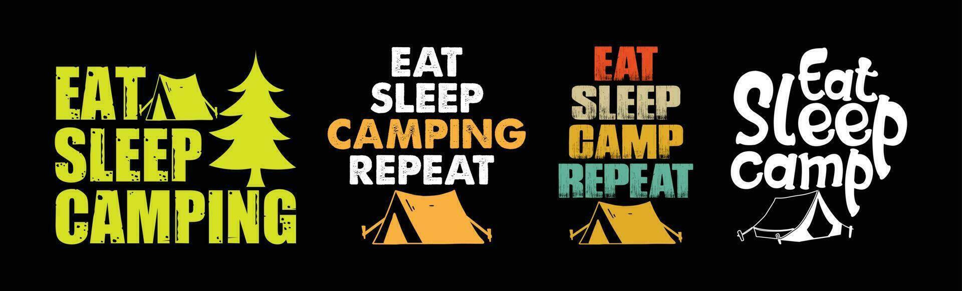 Camping t Hemd Design bündeln, Zitate Über Camping, Abenteuer, draussen, Camping t Shirt, wandern, Camping Typografie t Hemd Design Sammlung vektor