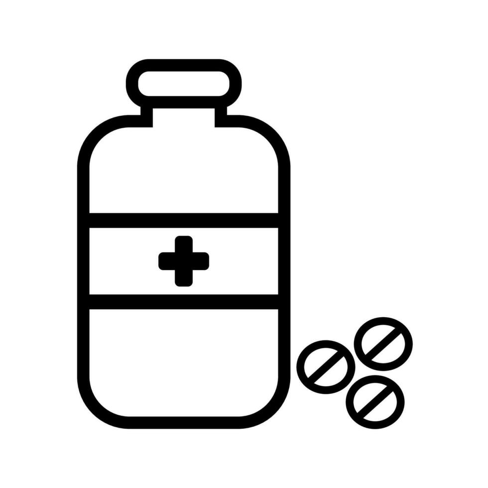 medicin flaska ikoner. linje konst stil vektor