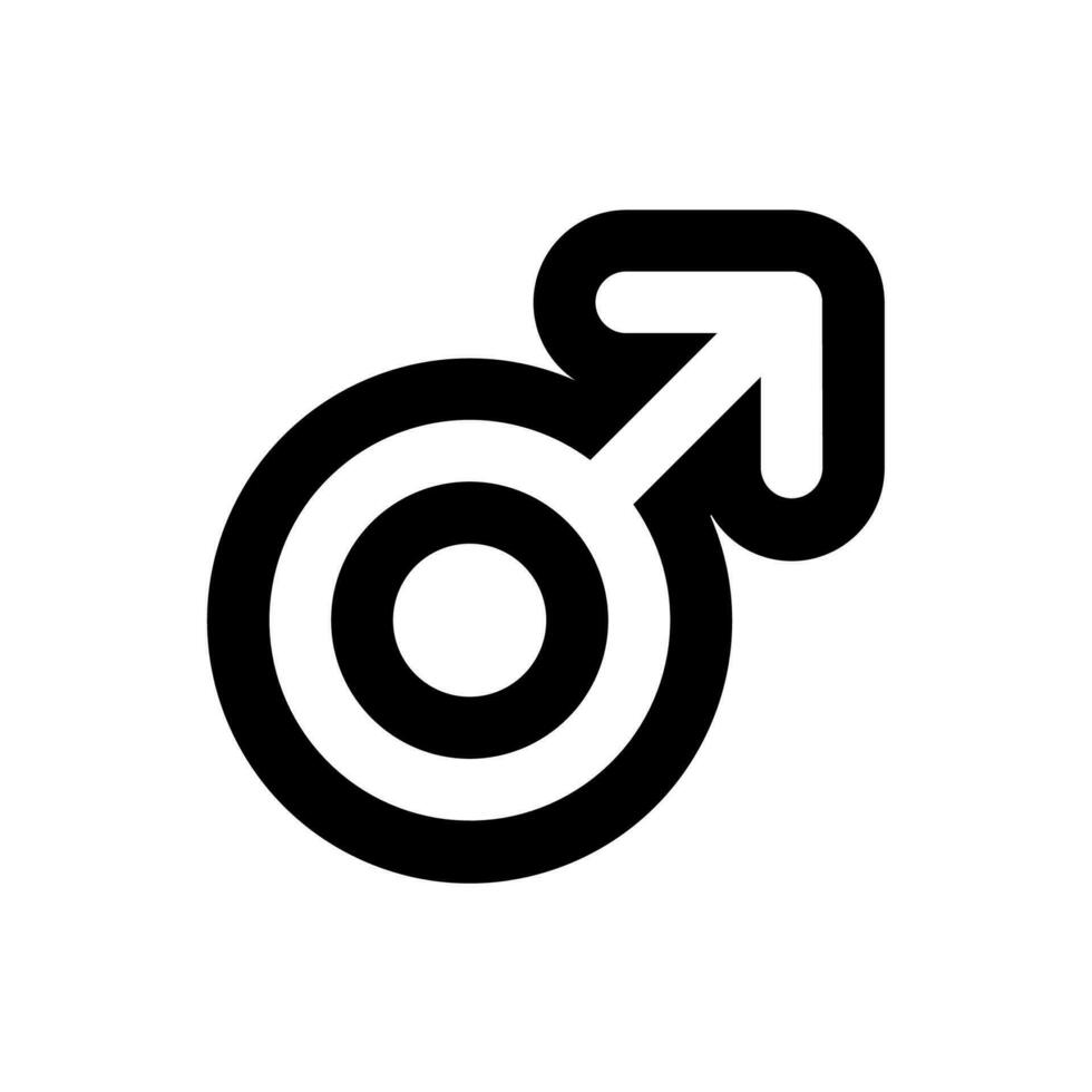 översikt kön manlig svart vit liner ikon vektor