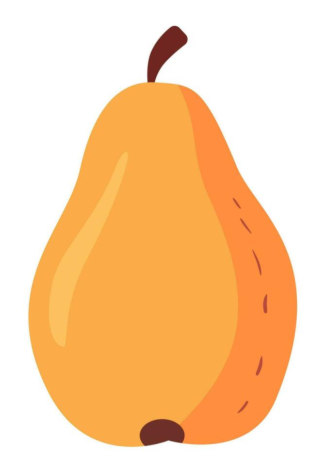enkel klotter päron frukt. vektor illustration