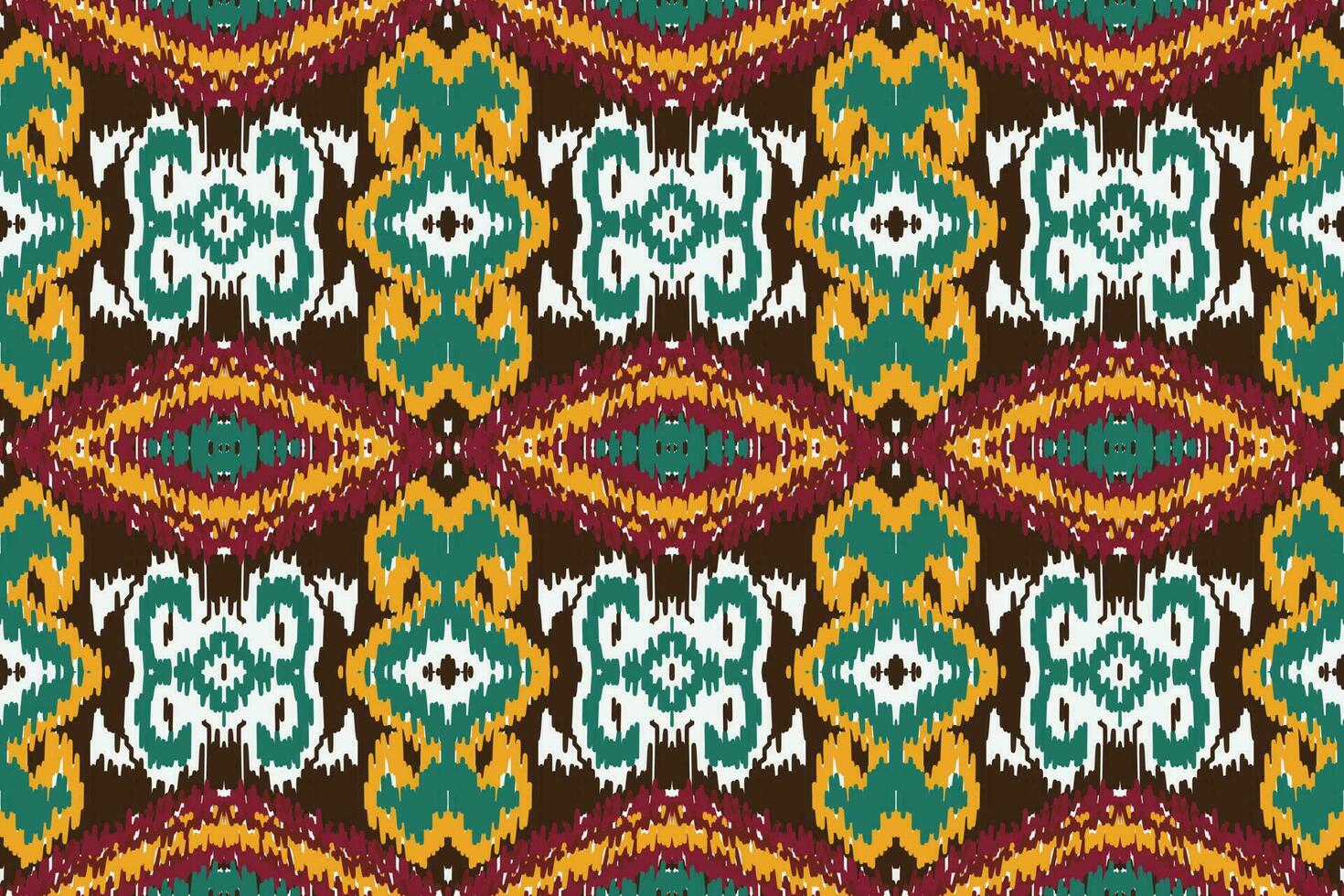 afrikanisch Ikat Blumen- Paisley Stickerei Hintergrund. geometrisch ethnisch orientalisch Muster traditionell. Ikat Blume Stil abstrakt Vektor Illustration. Design zum drucken Textur, Stoff, Saree, Sari, Teppich.