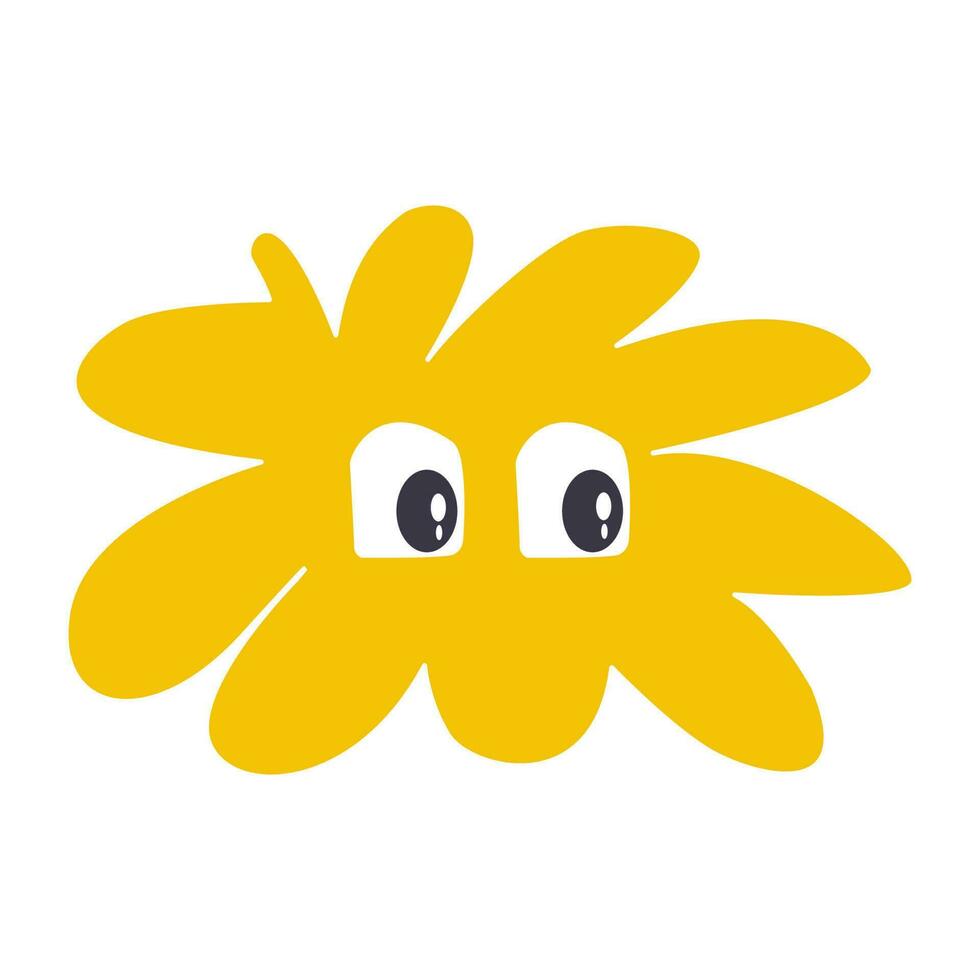 gul stjärna tecknad serie emoji ansikte karaktär två öga. vektor illustration isolerat på vit bakgrund
