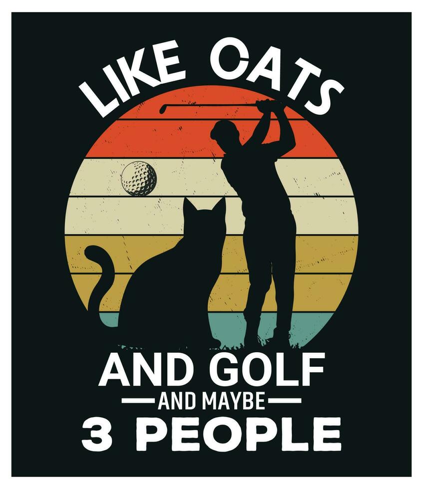 Rabatt Golf T-Shirt Design mit Katze Liebhaber vektor
