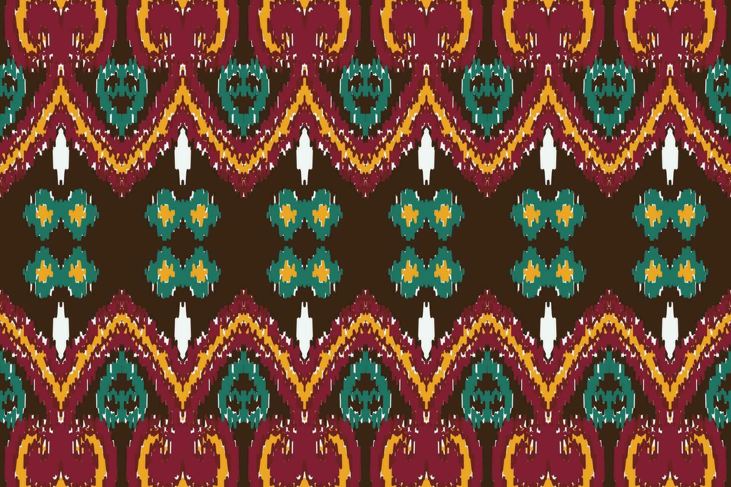 afrikansk ikat sömlös mönster broderi bakgrund. geometrisk etnisk orientalisk mönster traditionell. ikat aztec stil abstrakt vektor illustration. design för skriva ut textur, tyg, saree, sari, matta.