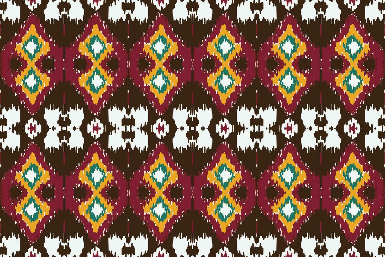 afrikanisch Ikat Blumen- Paisley Stickerei Hintergrund. geometrisch ethnisch orientalisch Muster traditionell. Ikat aztekisch Stil abstrakt Vektor Illustration. Design zum drucken Textur, Stoff, Saree, Sari, Teppich.