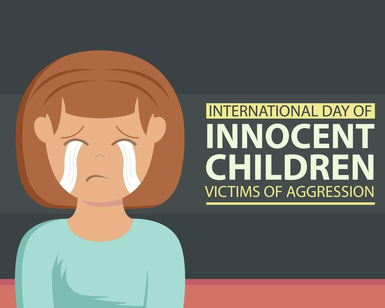 Illustration Vektor Grafik von ein Mädchen Weinen allein, perfekt zum International Tag, unschuldig Kinder die Opfer von Aggression, zelebrieren, Gruß Karte, usw.