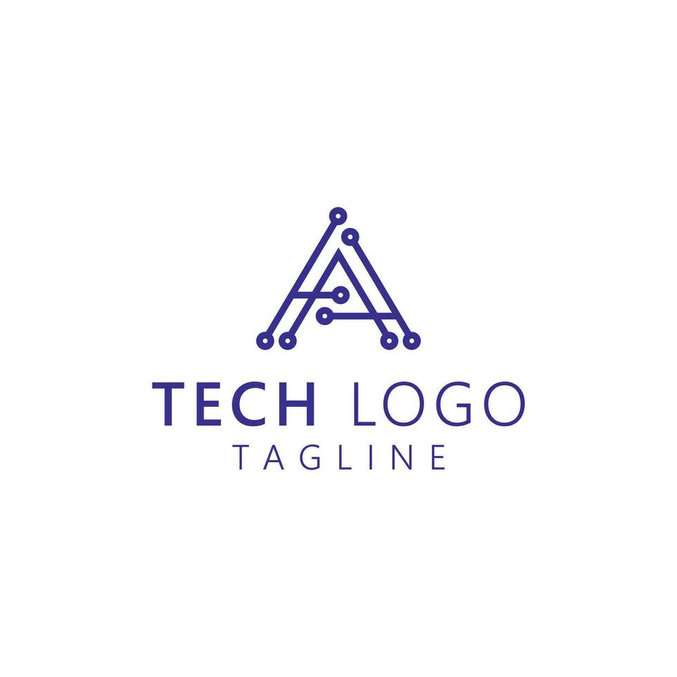 brev en tech logotyp design stock vektor bild