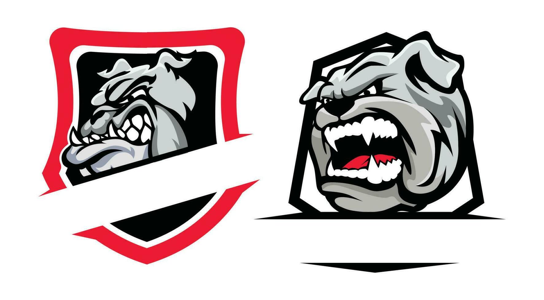 Bulldogge Logo Design zum Esport Team. Bulldogge Logo Abzeichen Emblem. vektor