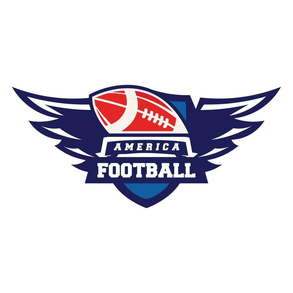 enkel retro amerikan fotboll logotyp design mall. med röd och blå Färg kombination vektor