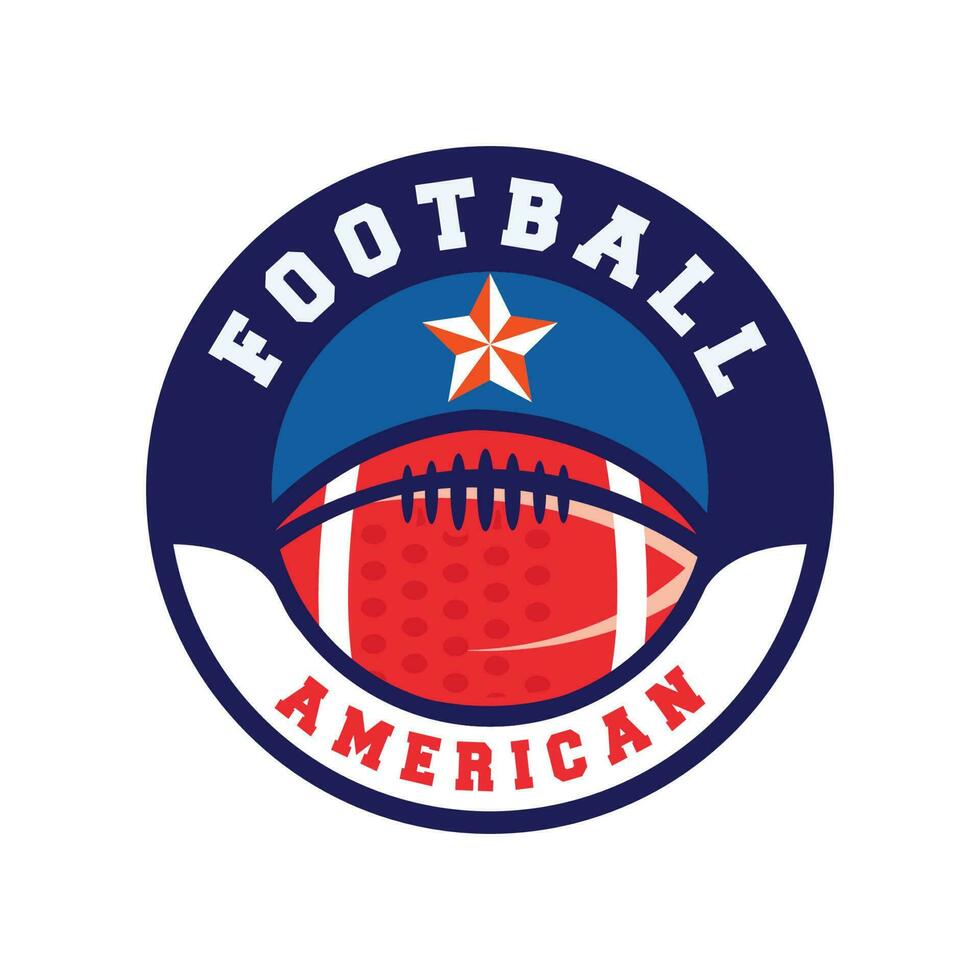 einfach retro amerikanisch Fußball Logo Design Vorlage. mit rot und Blau Farbe Kombination vektor