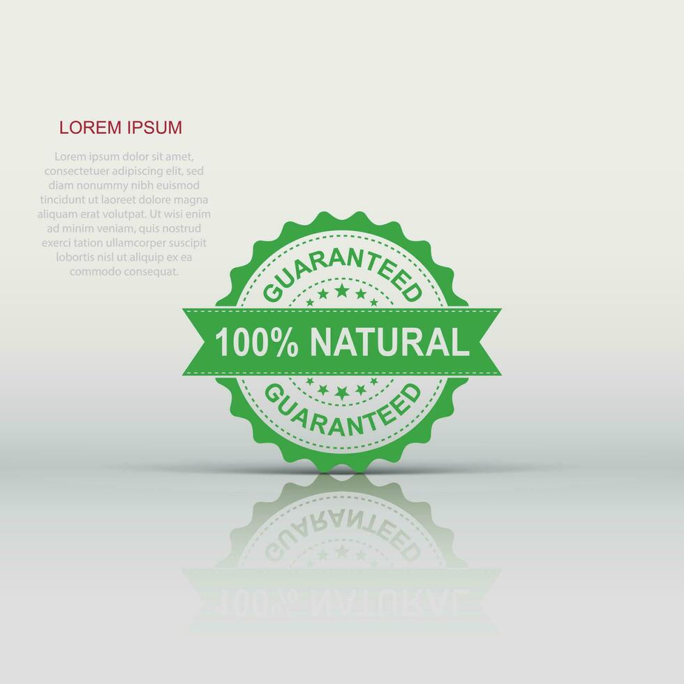 100 procent naturlig grunge sudd stämpel. vektor illustration på vit bakgrund. företag begrepp garanterat naturlig stämpel piktogram.