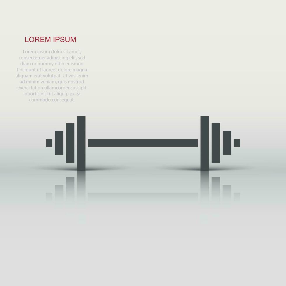 hantel kondition Gym i platt stil. skivstång illustration på vit isolerat bakgrund. bodybuilding sport begrepp. vektor