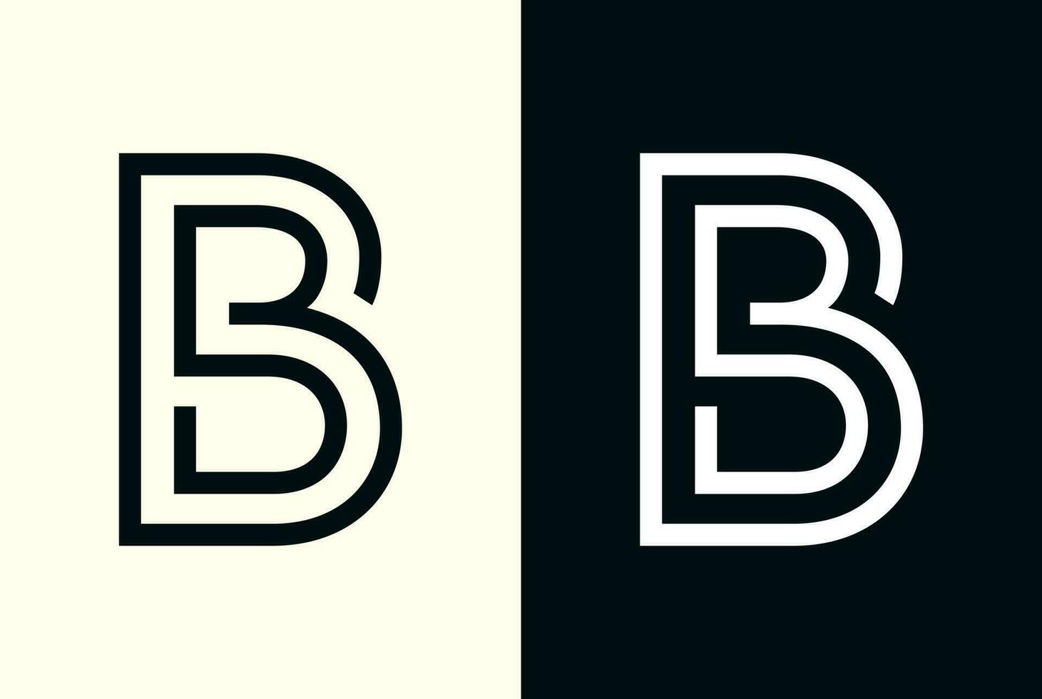 linje konst brev b logotyp. abstrakt första brev b logotyp vektor