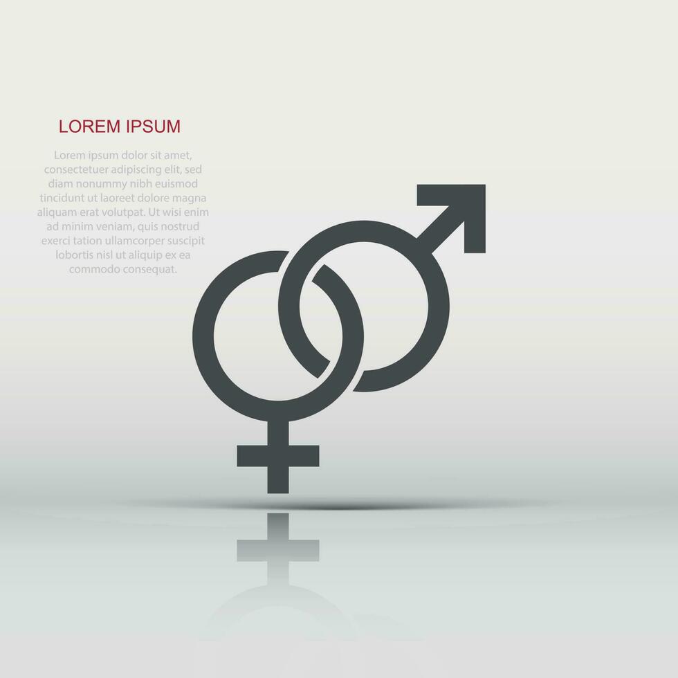 Vektor Geschlecht Symbol im eben Stil. Männer und Frauen Zeichen Illustration Piktogramm. Sex Geschäft Konzept.