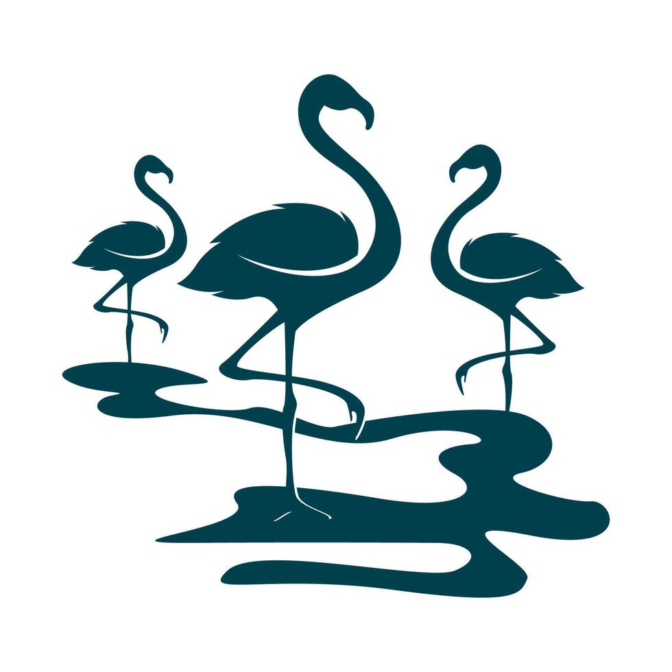 flamingo logotyp ikon design vektor