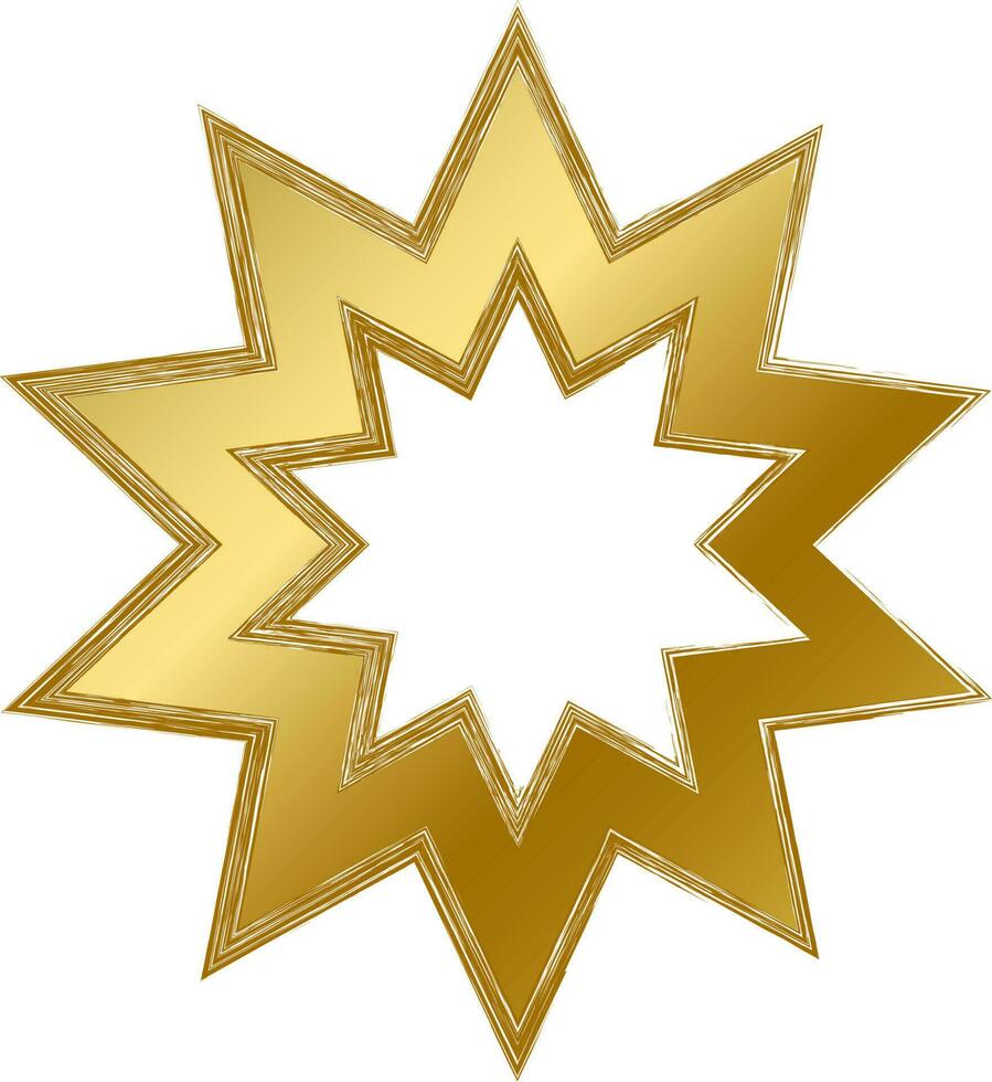 grunge guld religion bahaifaith mystisk symbol vektor