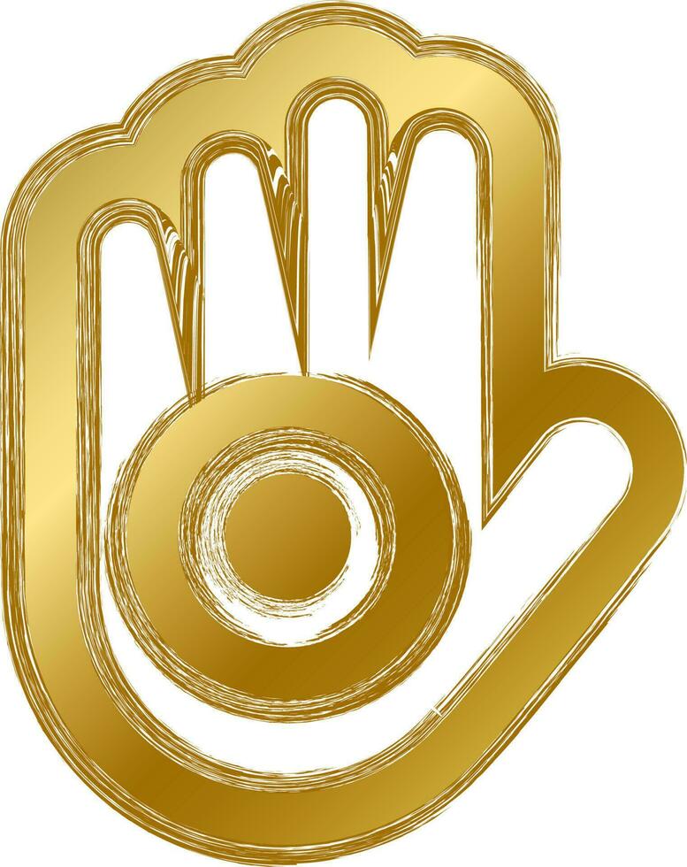 Grunge Gold Religion Jainismus mystisch Symbol vektor