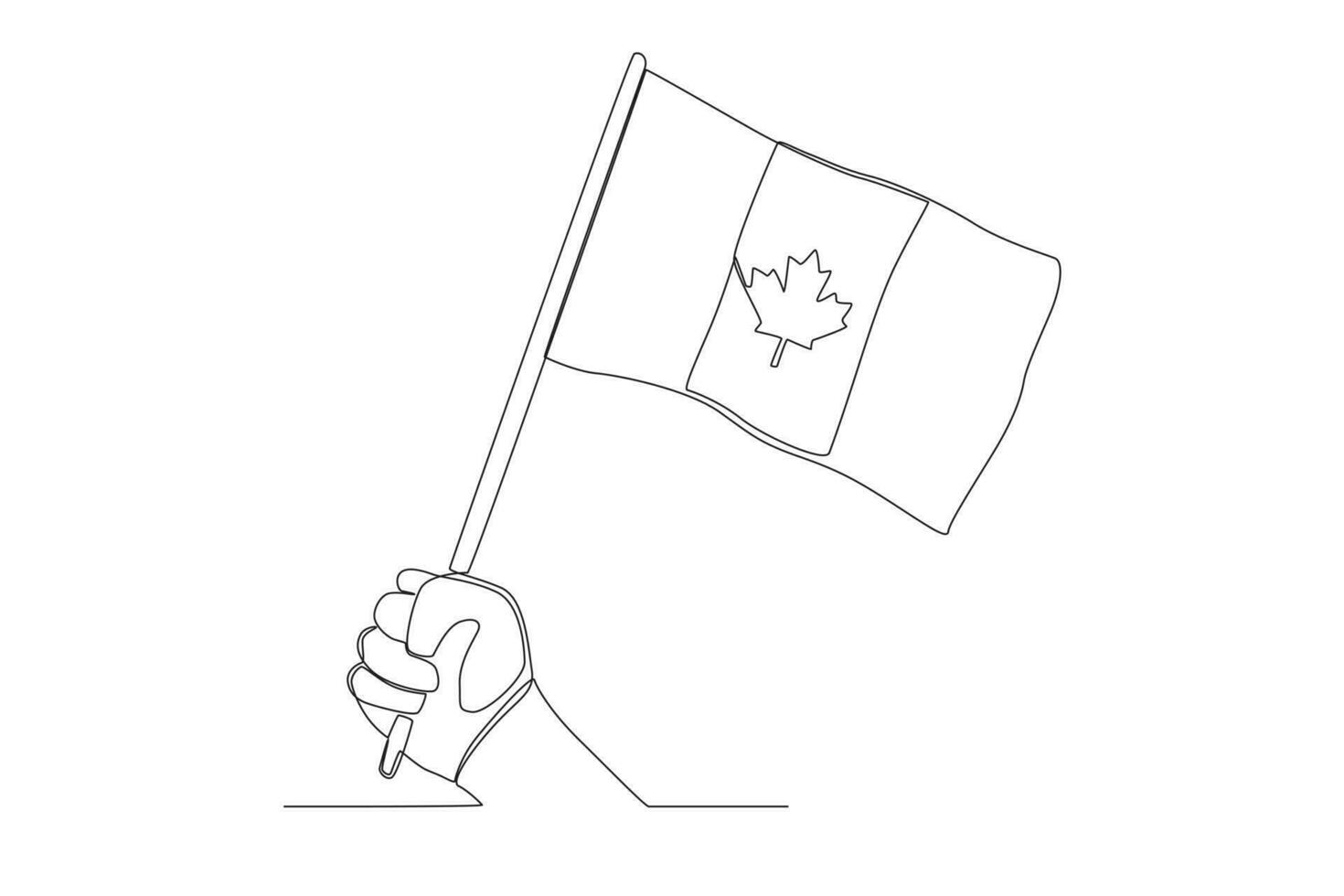 en hand innehav en små kanadensisk flagga vektor