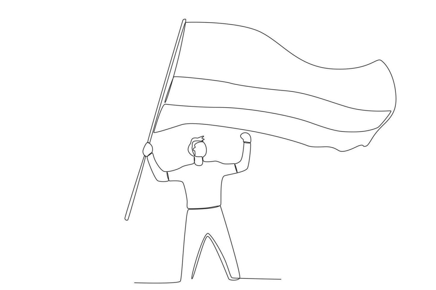 ein Patriot winken ein groß kolumbianisch Flagge vektor