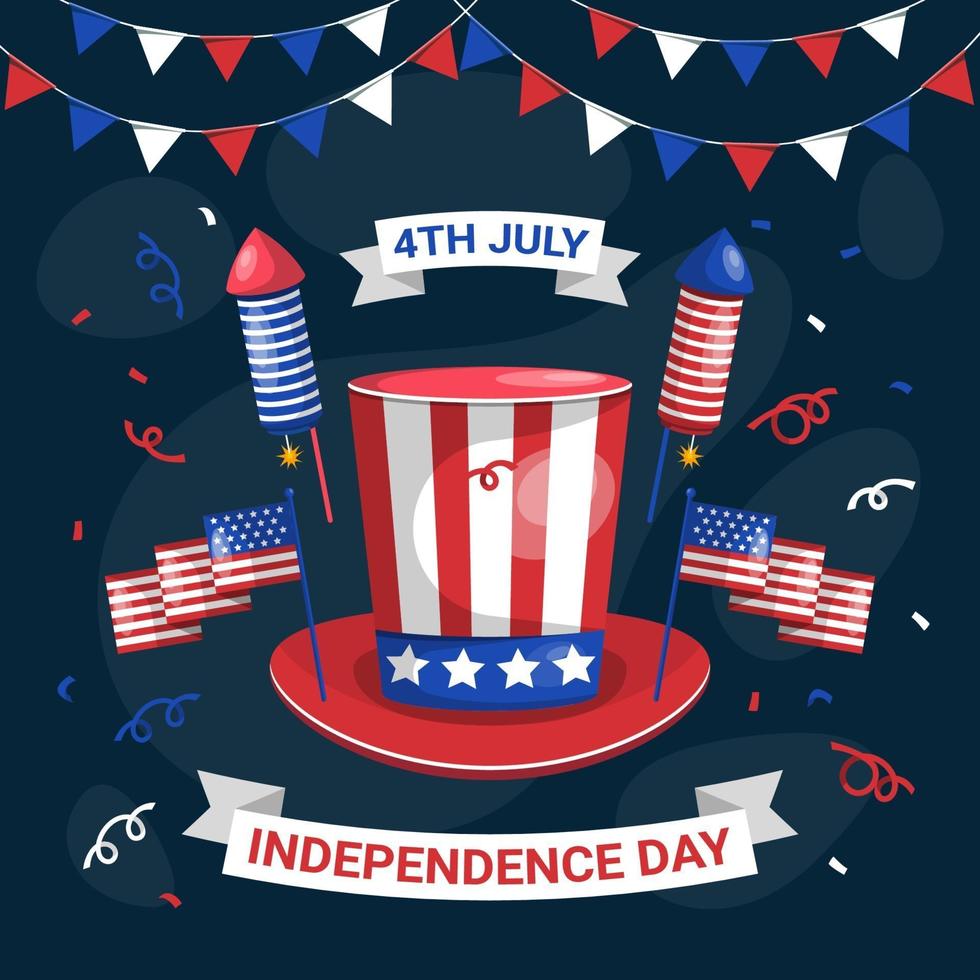 4 juli firande för självständighetsdagen vektor