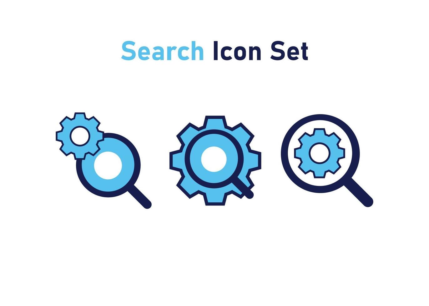 Ikonuppsättning med söksymbol. begreppet sökinställning. vektor illustration, vektor ikon koncept.