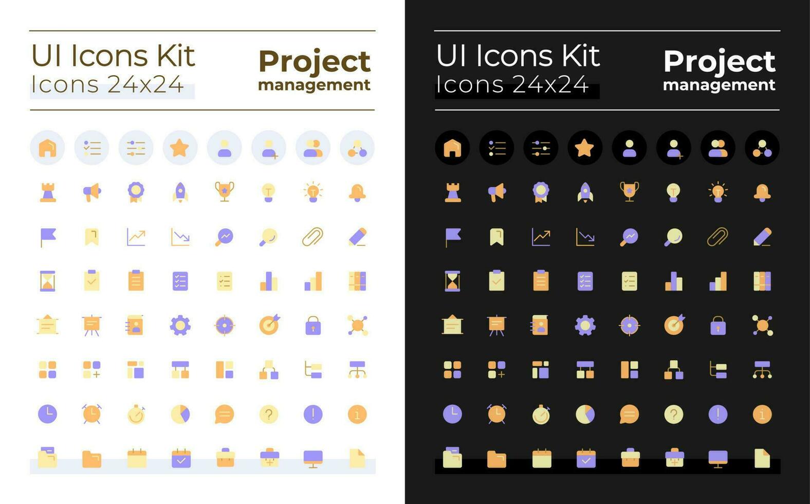 projekt förvaltning pixel perfekt platt lutning Färg ui ikoner utrustning för mörk, ljus läge. företag planen. vektor isolerat rgb piktogram. gui, ux design för webb, mobil