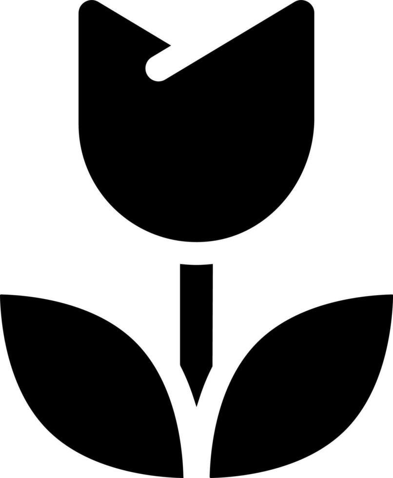 Blume schwarz Glyphe ui Symbol. Blumen- Geschäft. Verkauf florist. Lieferung Blumen. Benutzer Schnittstelle Design. Silhouette Symbol auf Weiß Raum. solide Piktogramm zum Netz, Handy, Mobiltelefon. isoliert Vektor Illustration