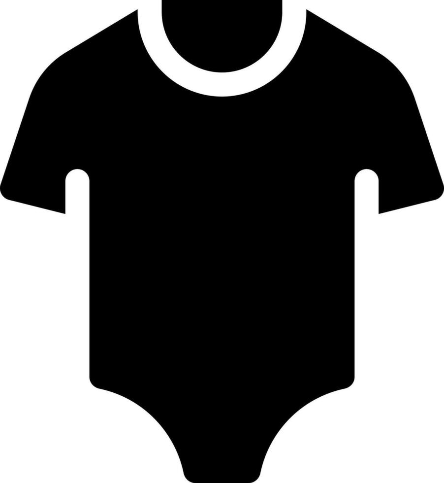 Baby Bodysuit schwarz Glyphe ui Symbol. Nachtwäsche zum Kind. Säugling Kleidung. Benutzer Schnittstelle Design. Silhouette Symbol auf Weiß Raum. solide Piktogramm zum Netz, Handy, Mobiltelefon. isoliert Vektor Illustration