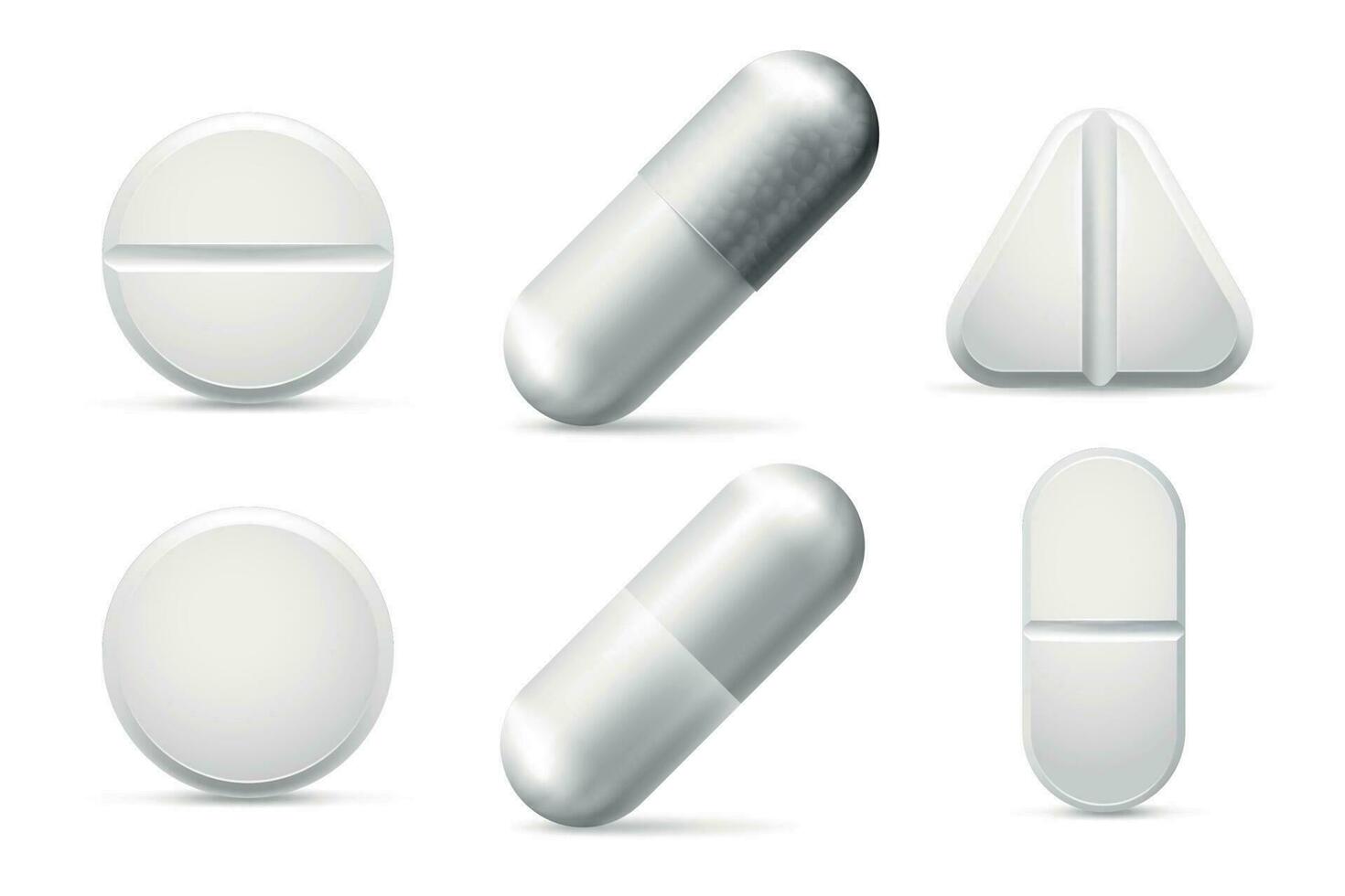 runda vit bota biljard, aspirin, antibiotika och smärtstillande läkemedel. smärta behandling piller och farmaceutisk läkemedel vektor uppsättning isolerat