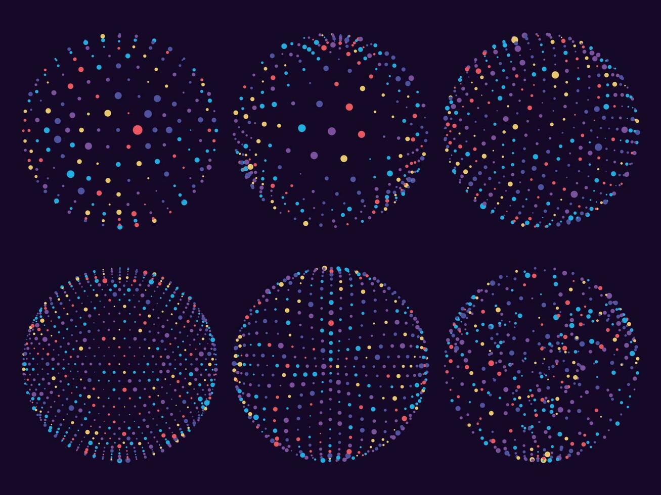 Wissenschaft Atom Kugeln, Punkte Kugeln oder Partikel Orbit. Geometrie 3d Gitter Kugel zum futuristisch Diagramm oder abstrakt Vektor Illustration