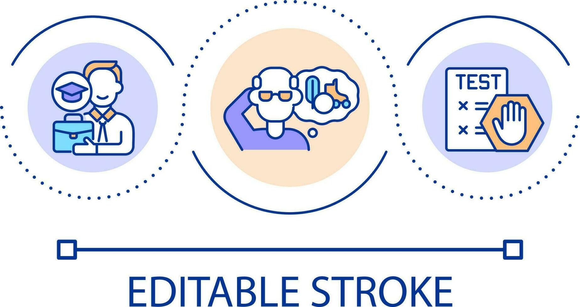 livslångt inlärning slinga begrepp ikon. få kunskap, Kompetens. pågående och kontinuerlig utbildning abstrakt aning tunn linje illustration. isolerat översikt teckning. redigerbar stroke vektor