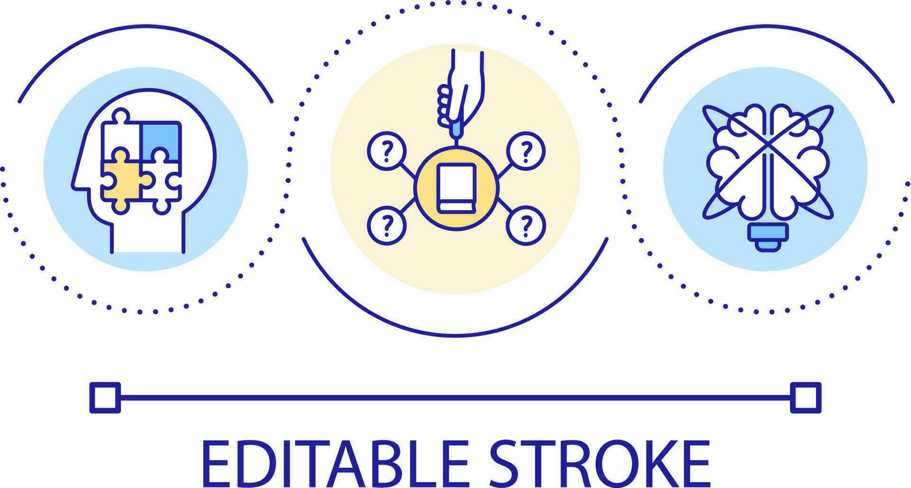 intellektuell Entwicklung Schleife Konzept Symbol. Lernen, erkunden Neu Dinge. Gedanken und Ideen abstrakt Idee dünn Linie Illustration. isoliert Gliederung Zeichnung. editierbar Schlaganfall vektor