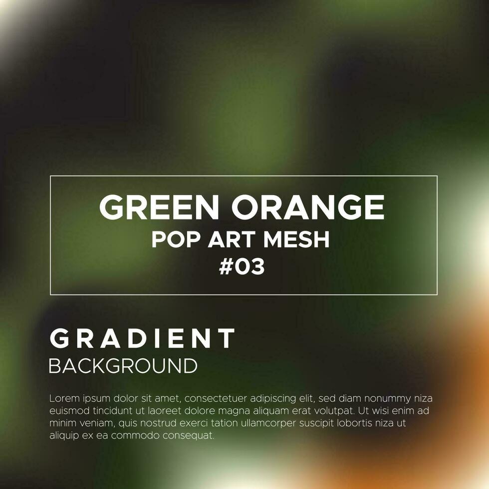 Grün Orange Pop Kunst Gradient Gittergewebe Hintergrund vektor