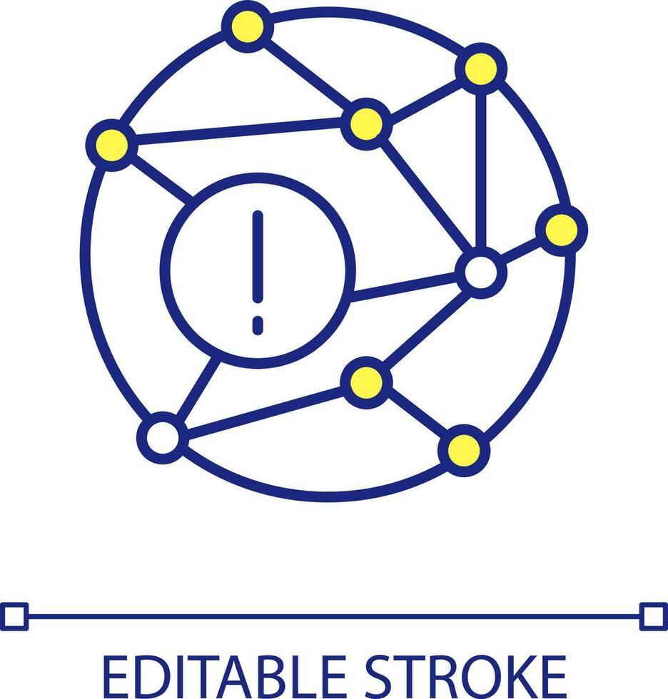 informativ Netzwerk Benachrichtigung rgb Farbe Symbol. virtuell Datenbank Service. Zeichnung Beachtung zu System. isoliert Vektor Illustration. einfach gefüllt Linie Zeichnung. editierbar Schlaganfall