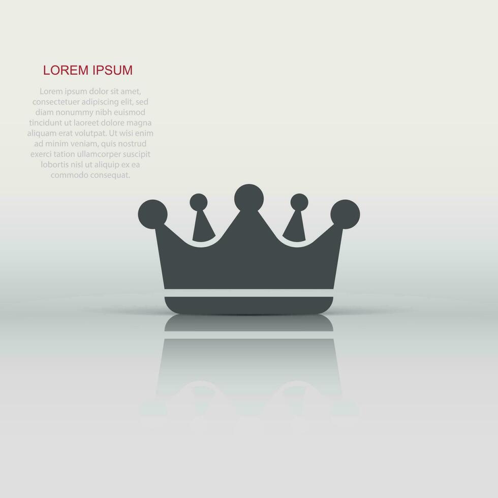 krona diadem vektor ikon i platt stil. royalty krona illustration på vit isolerat bakgrund. kung, prinsessa royalty begrepp.