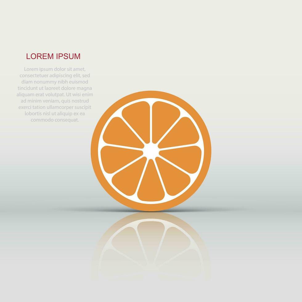 Orange Obst Vektor Symbol im eben Stil. Orange Zitrusfrüchte Illustration auf Weiß isoliert Hintergrund. tropisch Essen Konzept.