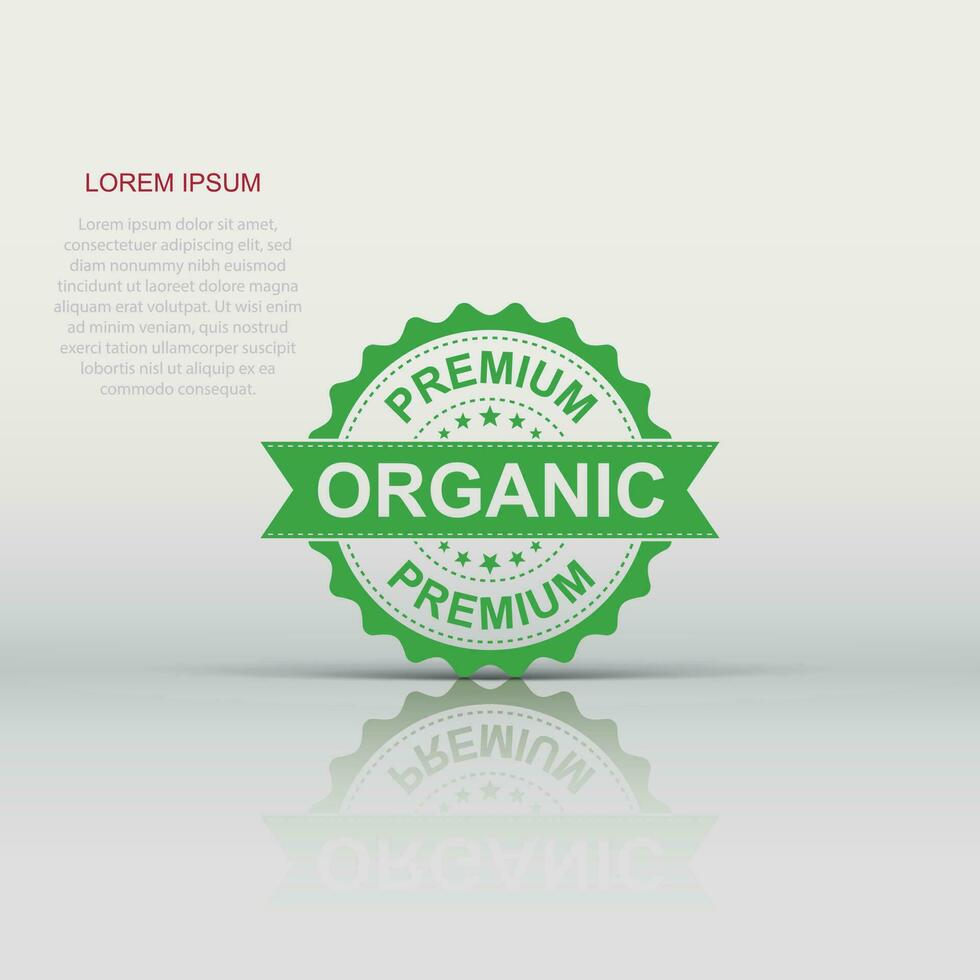 premie organisk grunge sudd stämpel. vektor illustration på vit bakgrund. företag begrepp naturlig organisk stämpel piktogram.