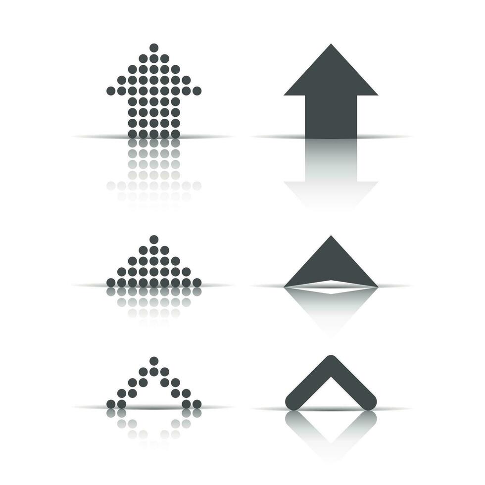 einstellen Pfeile Symbol. Vektor Illustration. Geschäft Konzept Pfeil gepunktet und eben Piktogramm.