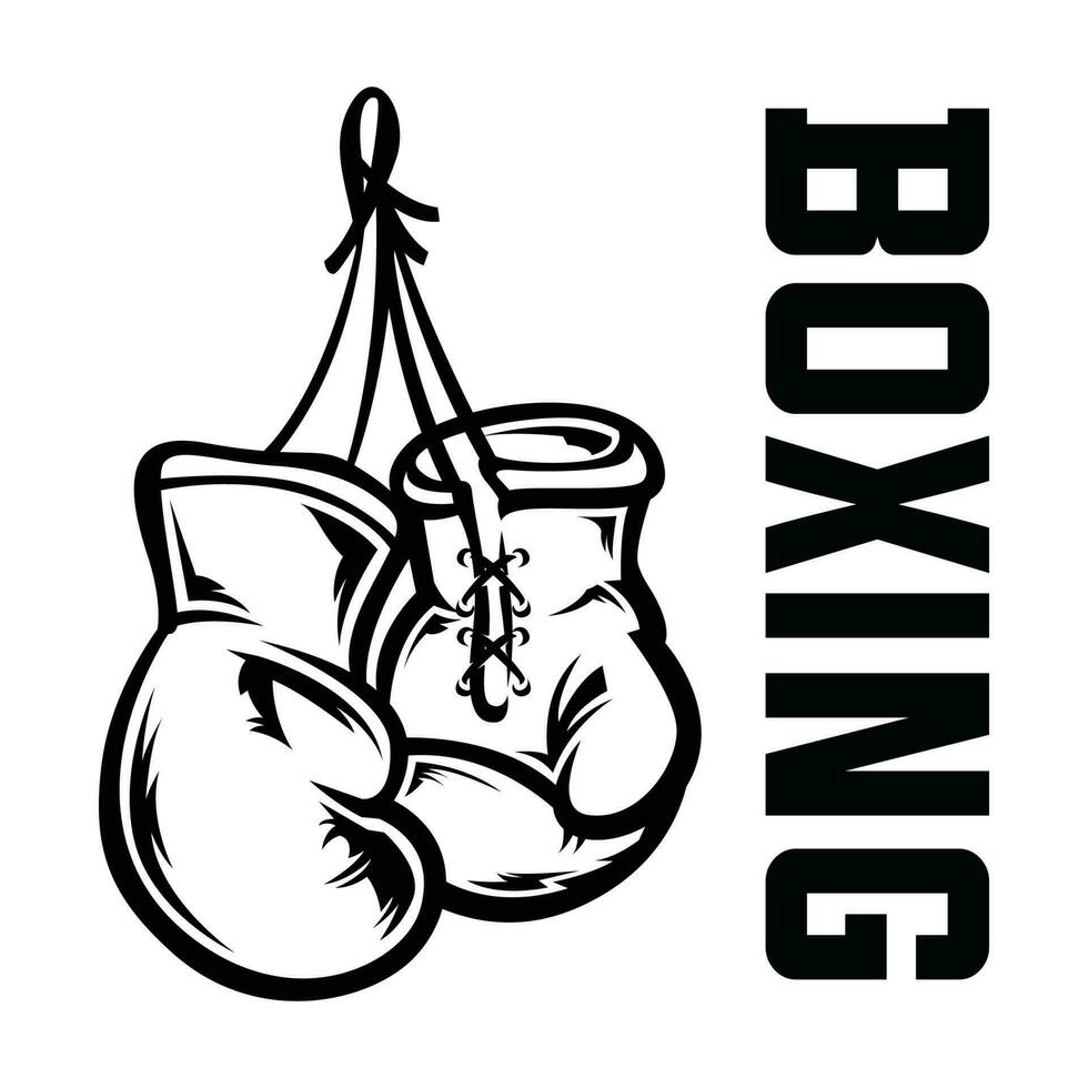 design en boxning handske för en sporter varumärke, vektor mall