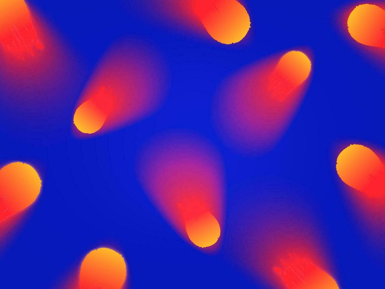 abstrakt Feuer Bälle Muster auf Blau Hintergrund. vektor