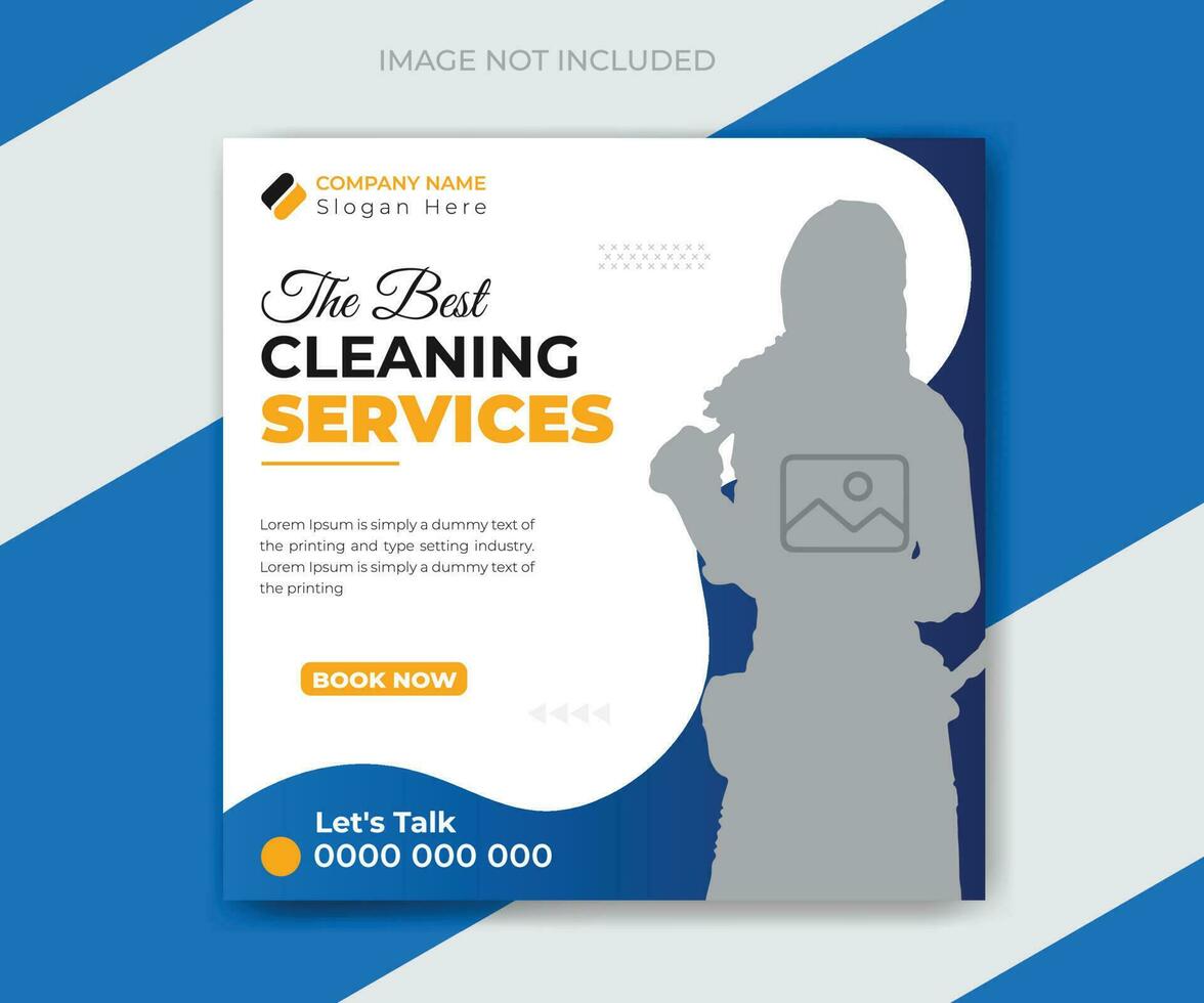 social media posta banderoller för rengöring service design mall vektor
