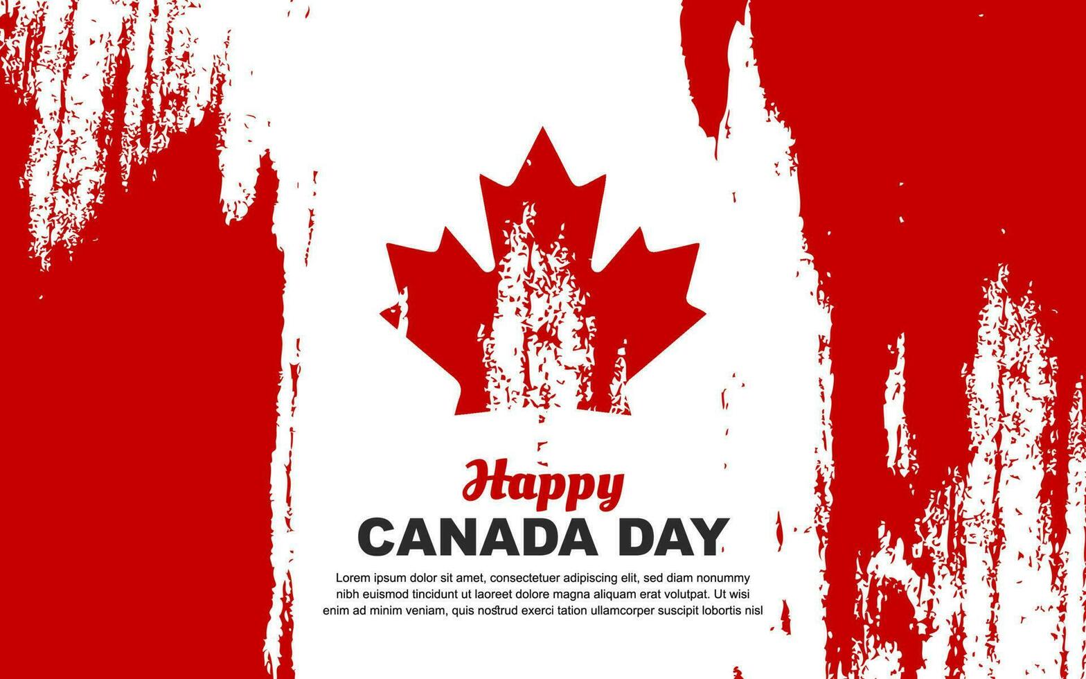 glücklich Kanada Tag 1 von Juli, Design von Kanada Tag Gruß Karte oder Sozial Medien Post, Illustration mit Kanada Flagge vektor