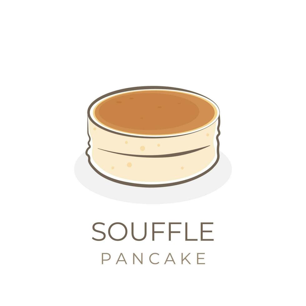 japanisch Souffle Pfannkuchen Karikatur Vektor Illustration Logo