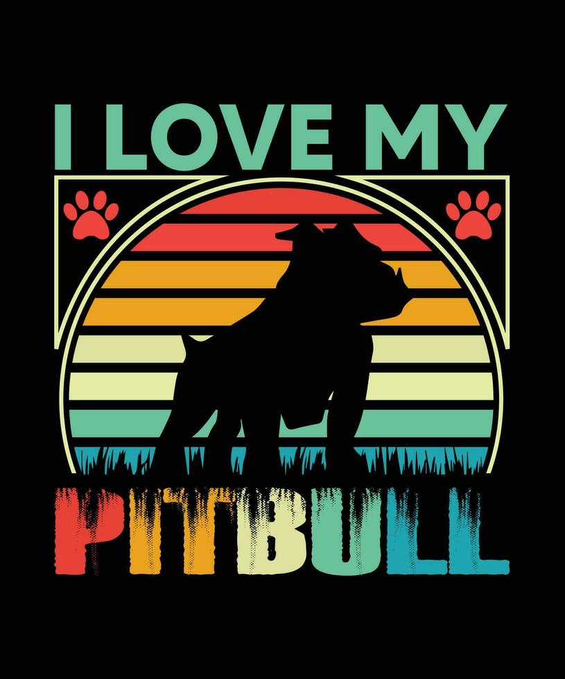 Pitbull Hund t Hemd Design vektor