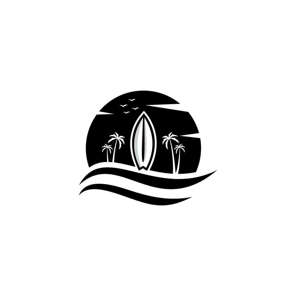 grafik, logotyper, etiketter och emblem. surflogotyp och emblem för surfklubbs- eller butikslogotypdesign vektor
