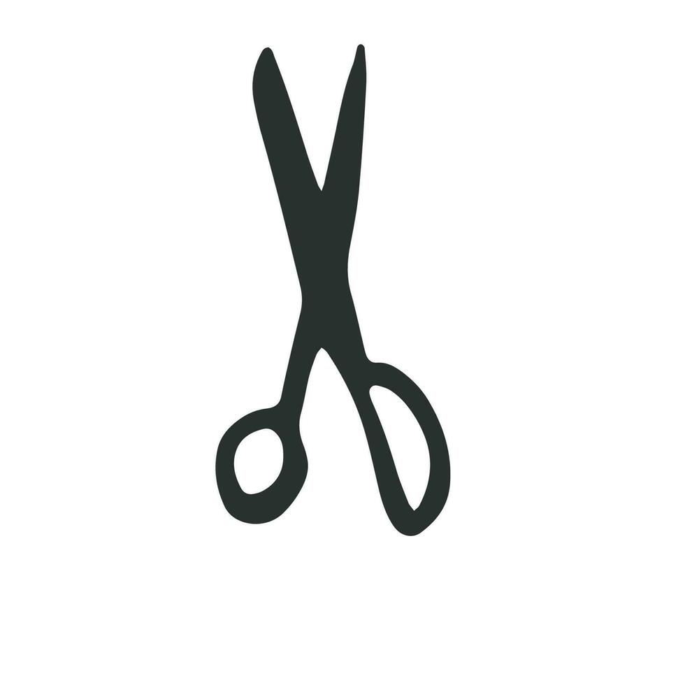 scissor ikon. hand dragen professionell par av sax skärande hår eller handarbete. hantverk och sax platt kreativ sax. vektor illustration