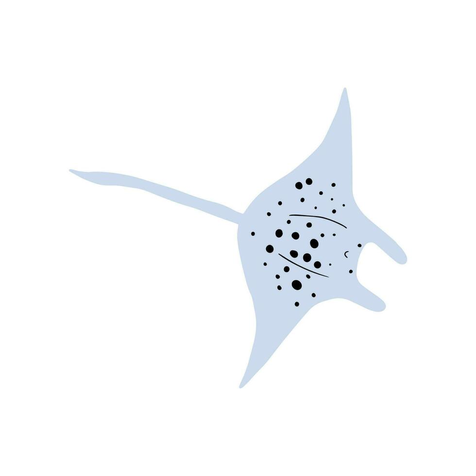 stingrocka fisk karaktär svart hav djur- på djup bakgrund. vild liv illustration. vektor illustration.