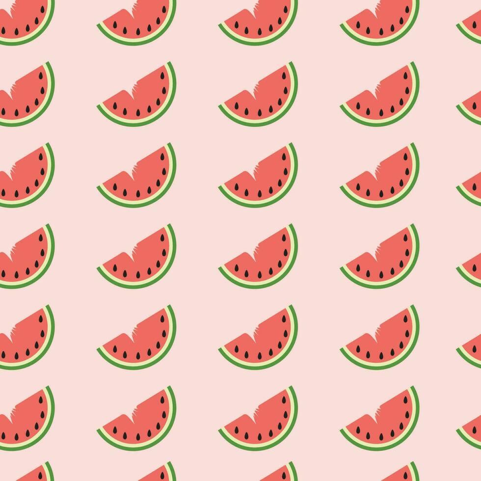 sömlös vattenmelon mönster med pastell bakgrund Färg vektor