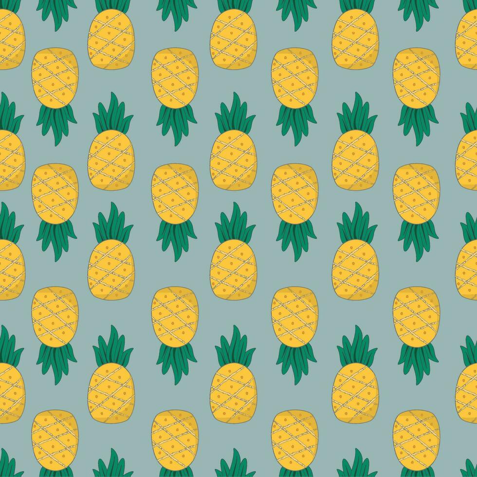 süß Ananas Obst nahtlos Muster mit Pastell- Hintergrund vektor